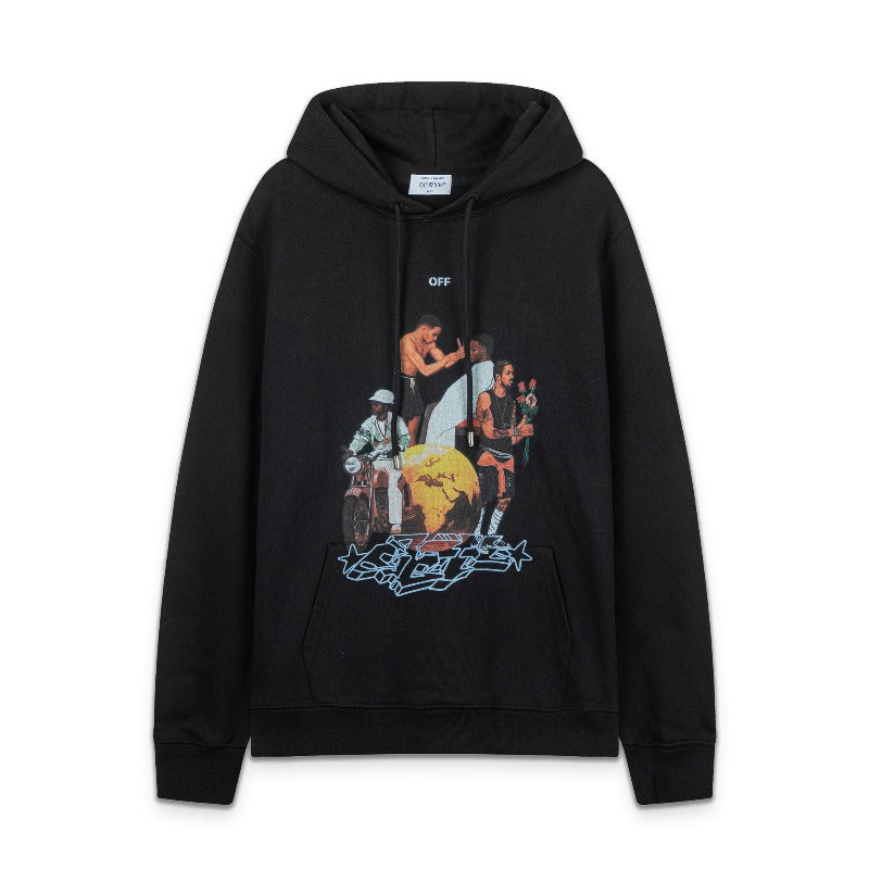 OW cartoon black character pattern crew neck pullover sweater