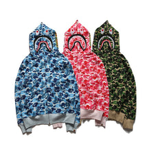 Bathing Ape Bape Hoodie Camouflage Alphabet Embroidery Shark Hooded