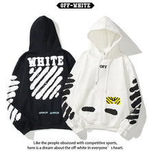 Off White hoodie 喷墨字母箭头图案加绒连帽