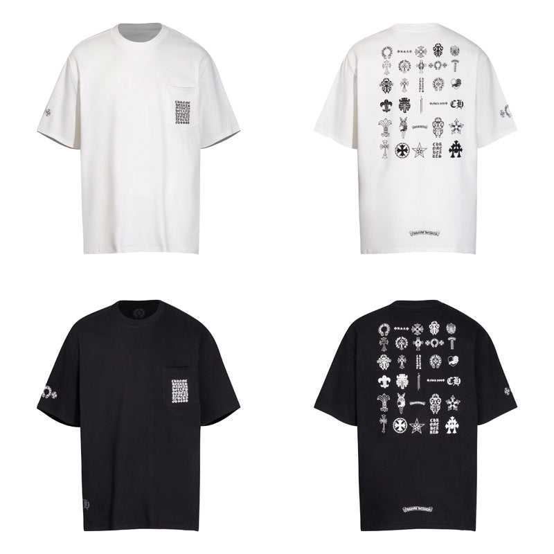 CHH Heart T Shirts T-shirt logo print cotton round neck short sleeve
