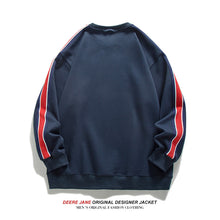 Men Pullover Hoodie Spring Color-Block Crew Neck Sweater Men's Loose All-Matching