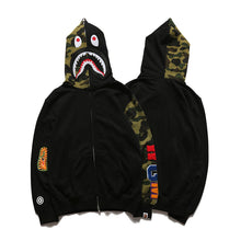 Bathing Ape Bape Hoodie Splicing Camouflage Sweater Male Shark Autumn