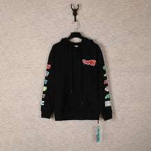 OW cartoon pattern arrow hooded sweater