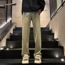 Men Jeans Fork Jeans Men Spring Retro Washed Straight-Leg Pants