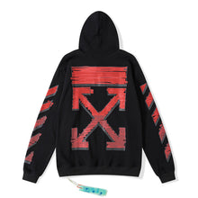 Off White hoodie红色渐变箭头图案连帽