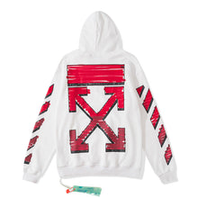 Off White hoodie红色渐变箭头图案连帽