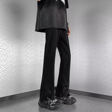 Men Jeans Raw Hem Ripped Skinny Jeans Summer Baggy Straight Trousers
