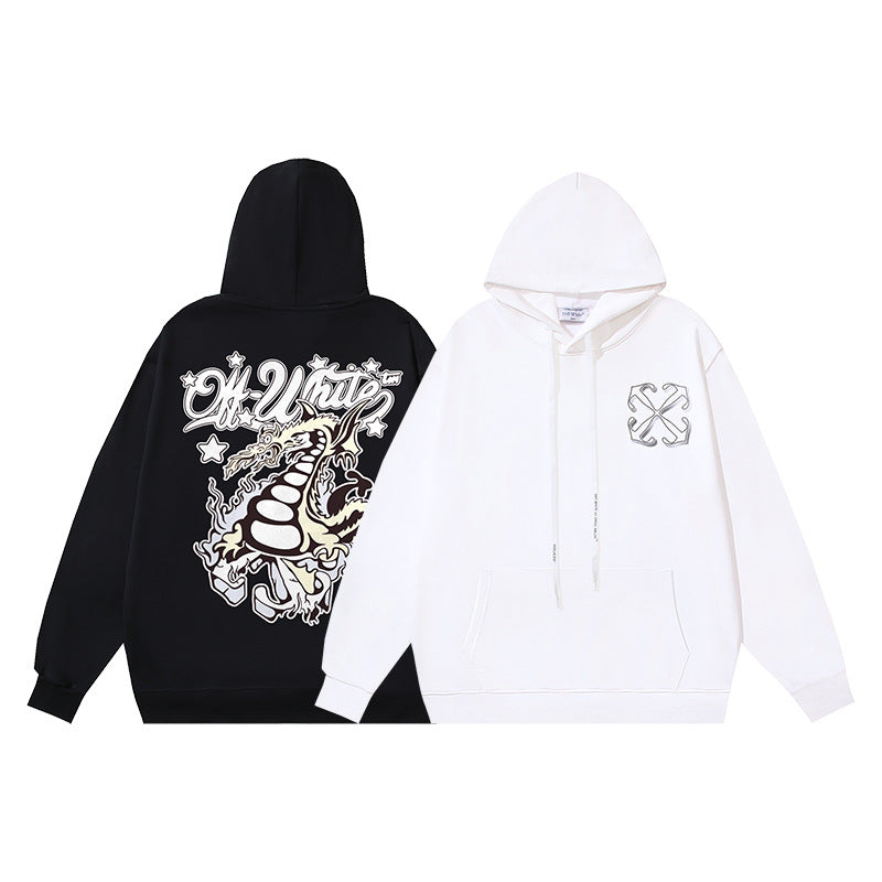 OW Dragon Alphabet Arrow Pullover Hooded Sweater
