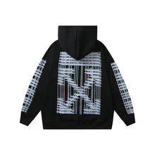 Off White hoodie geometric building arrow pattern fleece hooded
