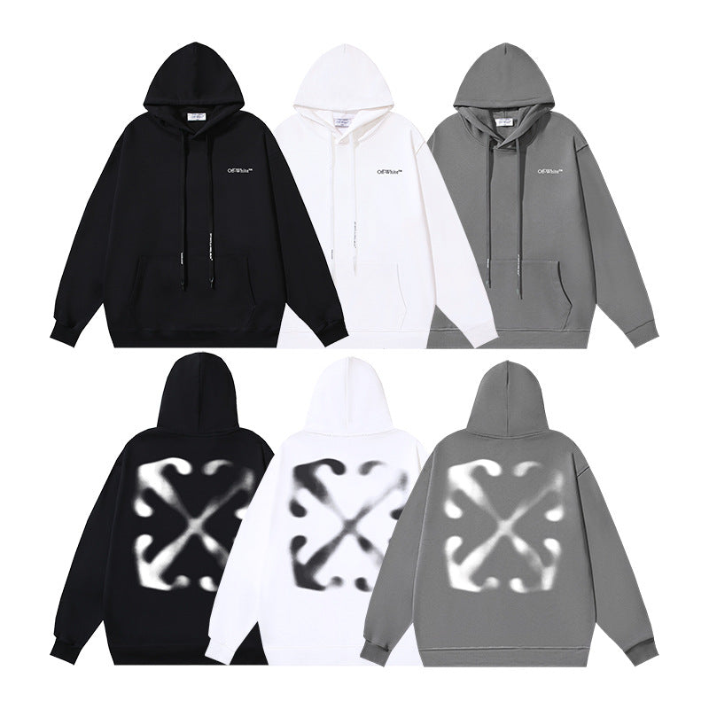 OW Smoke Arrow print hooded sweater
