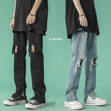 Men Jeans Ripped Jeans Men's Summer Hip Hop Zipper Pants
