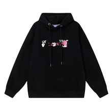 Off White hoodieOW 3D stereo pink arrow pattern hooded fleece