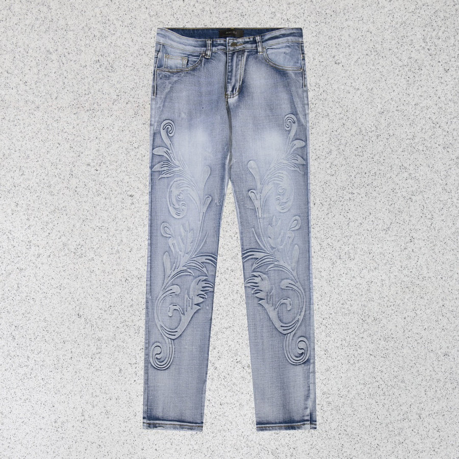 Amiri Jeans AMI pattern straight casual jeans for men and women