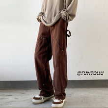 Men Jeans Overalls Loose Straight Casual Trousers
