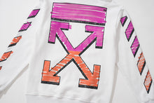 Off White hoodie pink orange gradual change arrow pattern hooded