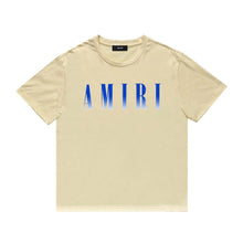 Amiri T Shirt Gradient Letter Flower Casual Hip Hop Short Sleeve T-shirt
