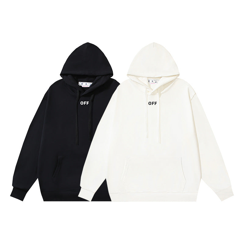 Off White hoodie simple solid color pullover hooded