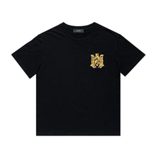 Amiri T Shirt Tiger Pattern Letter Print Casual round Neck Short Sleeve T-shirt