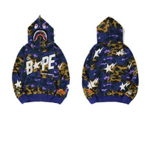 Bathing Ape Bape Hoodie Shark Head Star Camo Sweater