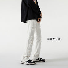Men Jeans Ripped Straight Jeans Fall/Winter plus Size Slim Fit Trousers
