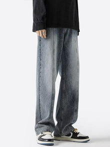 Men Jeans Retro Loose Casual Straight-Leg Pants