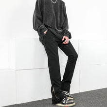 Men Jeans Casual Pants Zipper Cargo Pants Straight Bootleg Pants