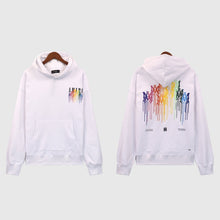 Amiri Hoodie OW Rainbow Letter Pattern Pullover Hooded Sweater