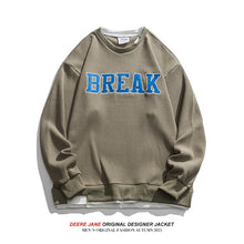 Men Pullover Hoodie Sweater Men's Retro Loose All-Match Long Sleeve
