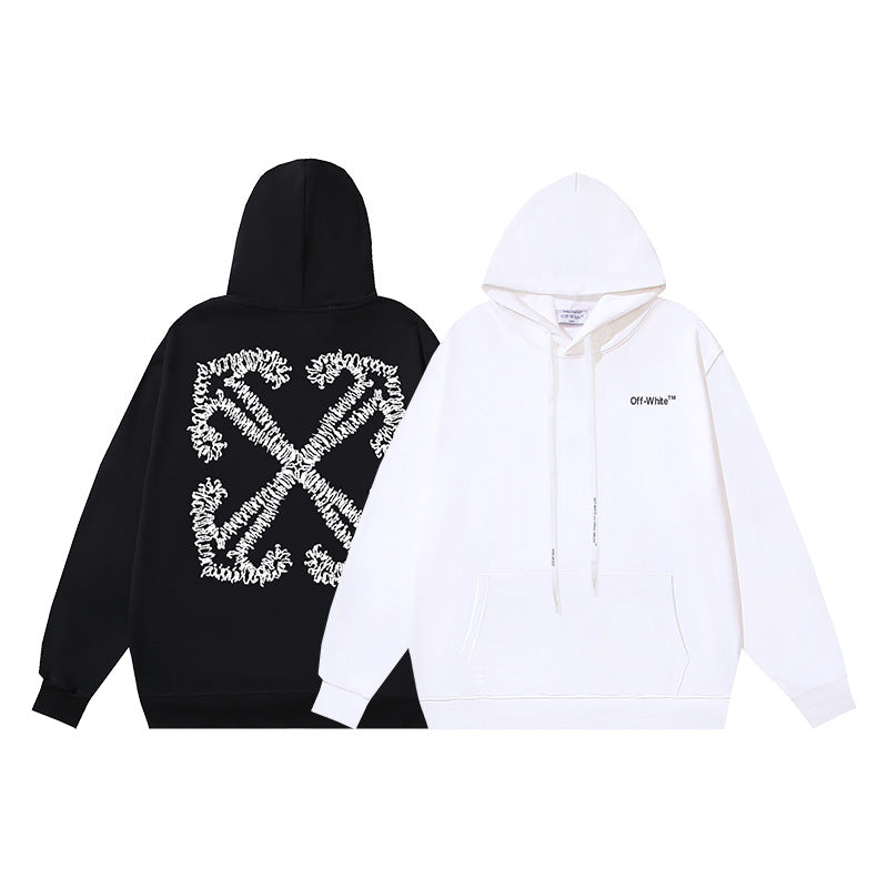 OW graffiti arrow print pattern hooded sweater