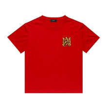 Amiri T Shirt Tiger Pattern Letter Print Casual round Neck Short Sleeve T-shirt