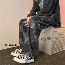 Men Jeans Autumn and Winter Loose Straight Wide Leg Pants
