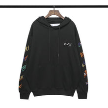 Off White hoodie creative color curved embroidered arrow hooded