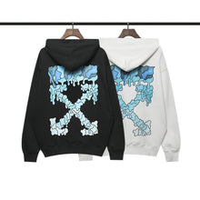 Off White hoodie blue melted arrow pattern hooded
