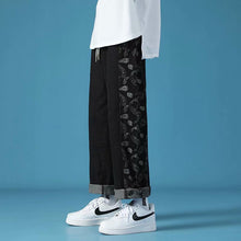 Men Jeans Paisley Jeans Summer Loose Casual Pants Retro Straight-Leg Pants