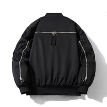Mens Vintage Jackets Zip Baseball Collar Thermal Bomber Jacket