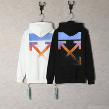 Off White hoodie Color gradual change Arrow pattern Pullover Hood