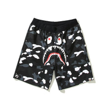 Bathing ape Bape Shorts camouflage luminous shark terry straight beach pants