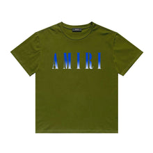 Amiri T Shirt Gradient Letter Flower Casual Hip Hop Short Sleeve T-shirt