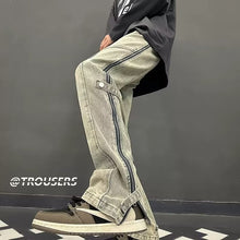 Men Jeans Slim Fit Micro-Pull Cargo Jeans Spring and Autumn Straight-Leg Pants