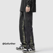 Men Jeans Spring Loose Wide Leg Pants Straight-Leg Pants