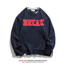 Men Pullover Hoodie Sweater Men's Retro Loose All-Match Long Sleeve