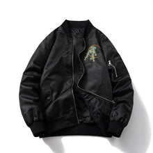 Mens Vintage Jackets Auspicious Dragon Embroidered Jacket Air Force Flight Suit Wave Baseball Suit