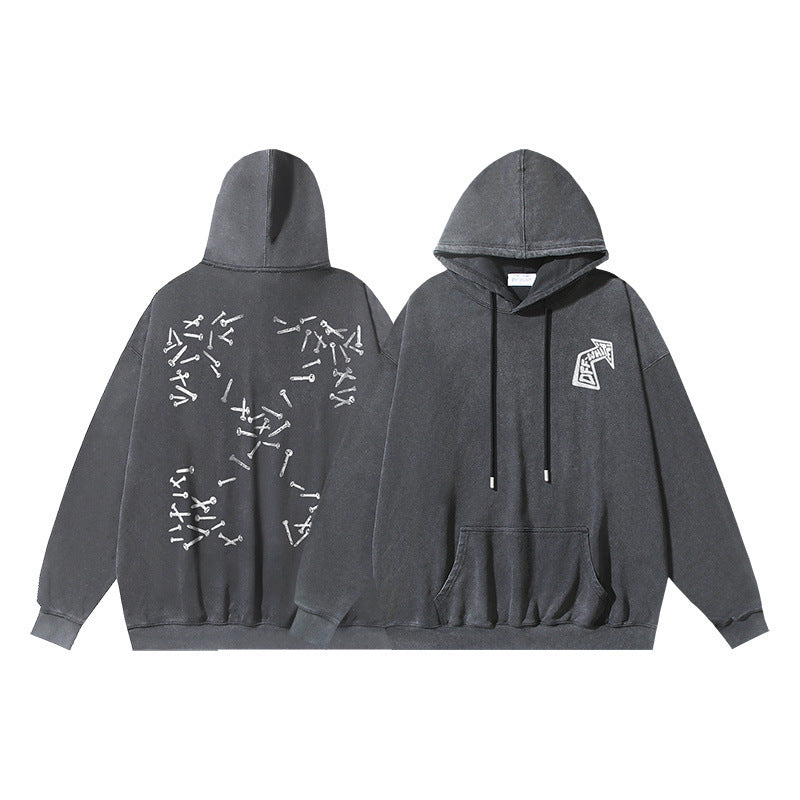 OW nail arrow pattern washing water do old hooded sweater
