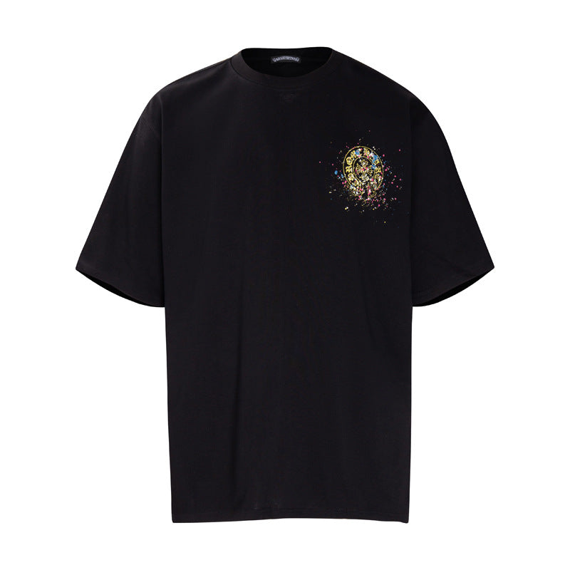 CHH Heart T Shirts Summer Horseshoe Print Short Sleeve T-Shirt