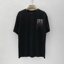 Amiri T Shirt Colorful Splash Ink Casual round Neck Short Sleeves T-shirt