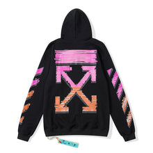 Off White hoodie pink orange gradual change arrow pattern hooded