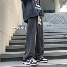 Men Jeans Black Jeans Oversize Loose Straight Drooping Wide Leg Pants