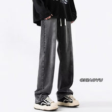 Men Jeans Retro Washed Jeans Spring Oversize Loose Straight Trousers
