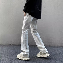 Men Jeans Slightly Flared Jeans Slim-Fitting Straight Pants