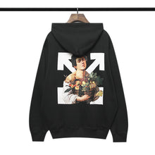 Off White hoodie woman bouquet basket pattern arrow hooded